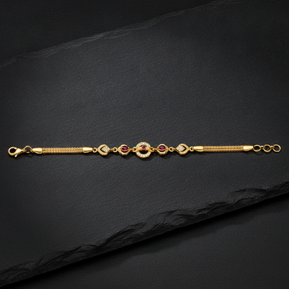 Regal Ruby Sparkle Link Bracelet for Women