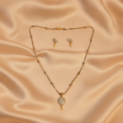 Royal Dazzle CZ Pendant Necklace Set