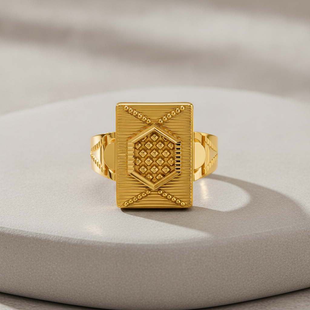 Royal Dynasty Hexagon Signet Ring For Men