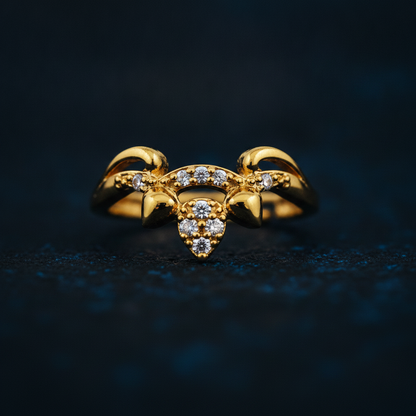 NUGOLD Deer Antler CZ Adjustable Ring for Women