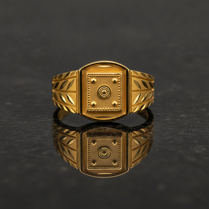 Royal Dynasty Square Gold Ring for Men