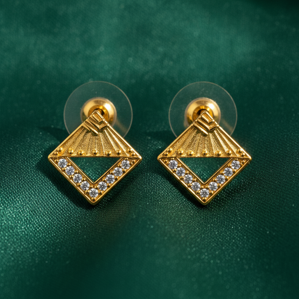 Celestial Faceted V-Chassis Ear-Studs