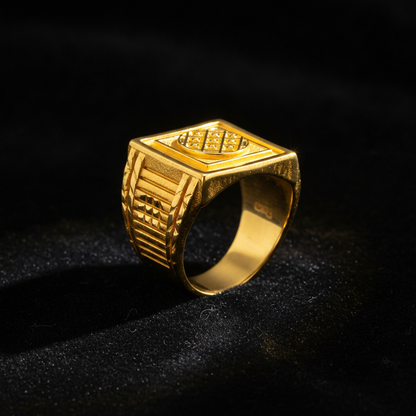 Imperial Woven Crest Textured Ring for Men