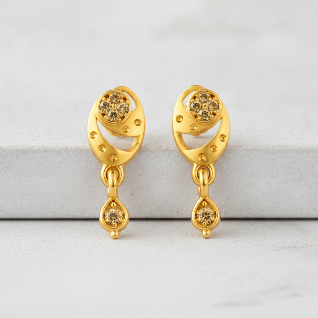 Royal Paisley Crystal Teardrop Dangler Earrings