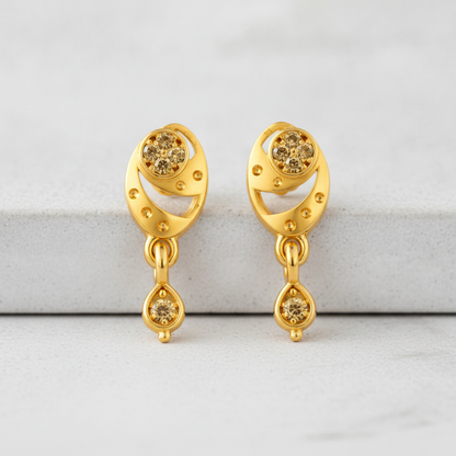 Royal Paisley Crystal Teardrop Dangler Earrings