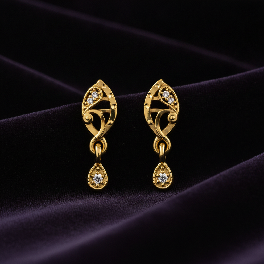 Regal Swirl Crystal Dangler Earrings for Women