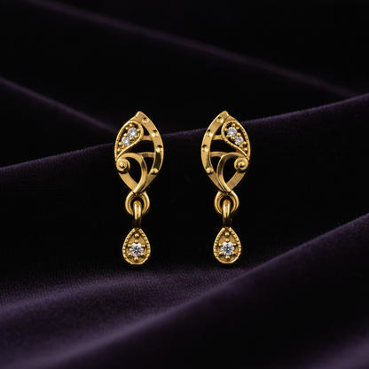 Regal Swirl Crystal Dangler Earrings for Women