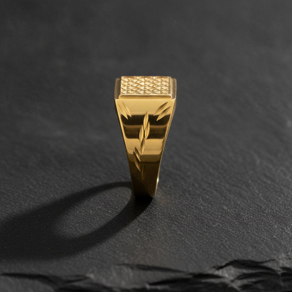 Imperial Lattice Engraved Statement Ring