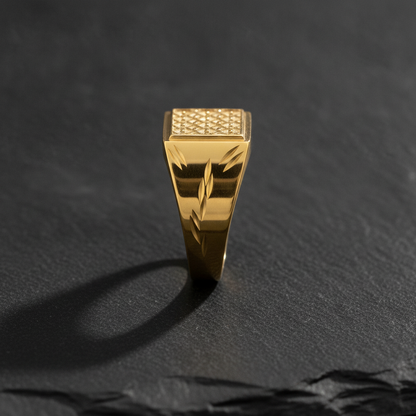 Imperial Lattice Engraved Statement Ring
