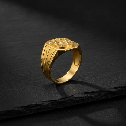 Imperial Hexagon Engraved Statement Ring