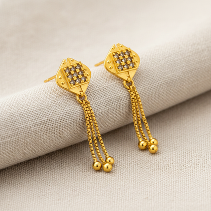 Crystal Stud Drop Earrings