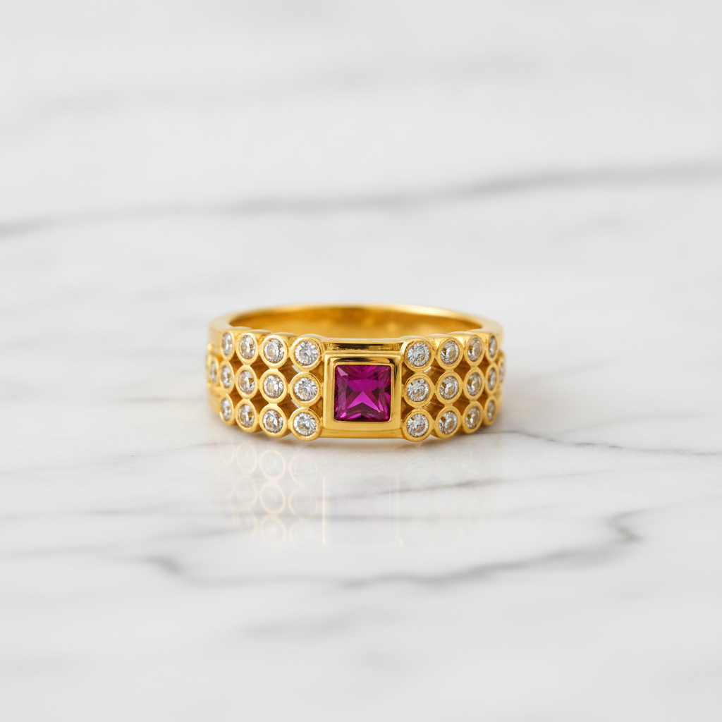 Royal Crimson Luxe Statement Ring
