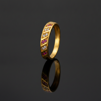 Elegant Ruby CZ Infinity Pattern Ring