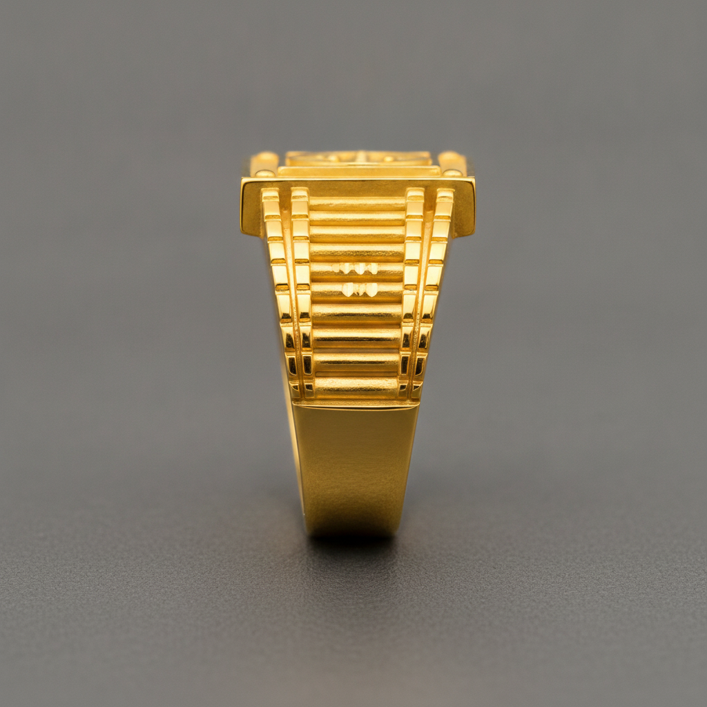 Imperial Emblem Geometric Statement Ring for Men