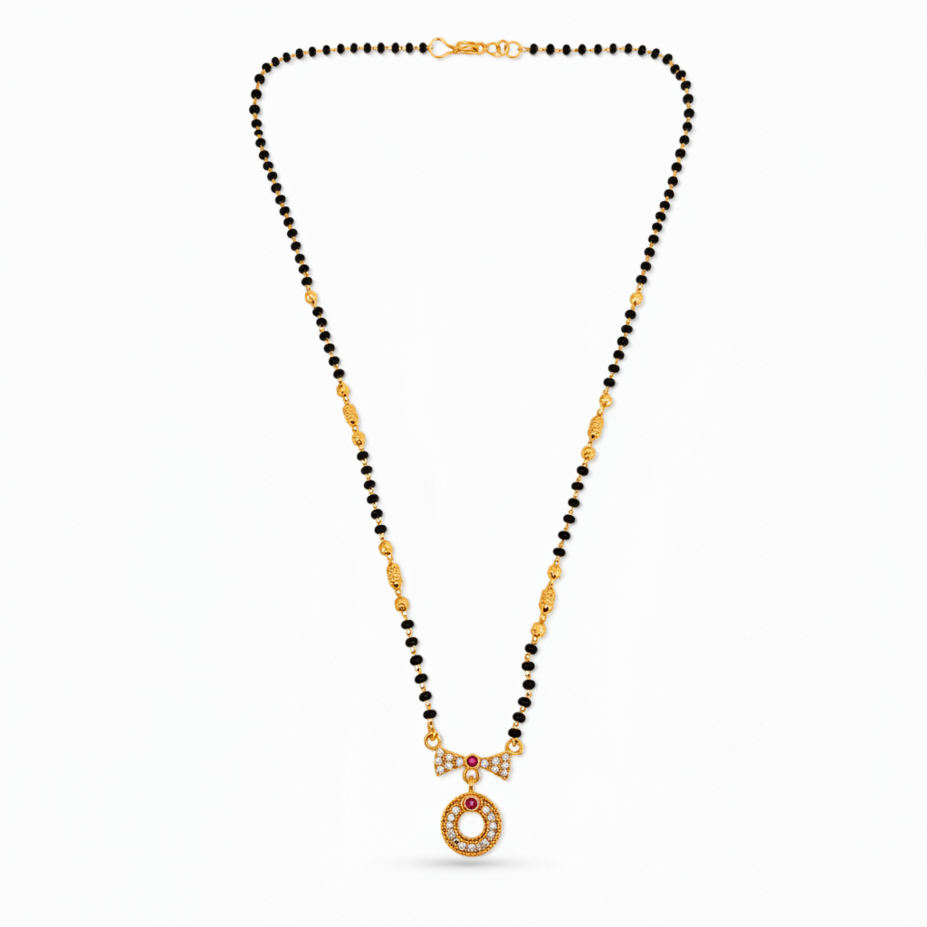 Minimalist Circular Pendant Mangalsutra for Daily Wear