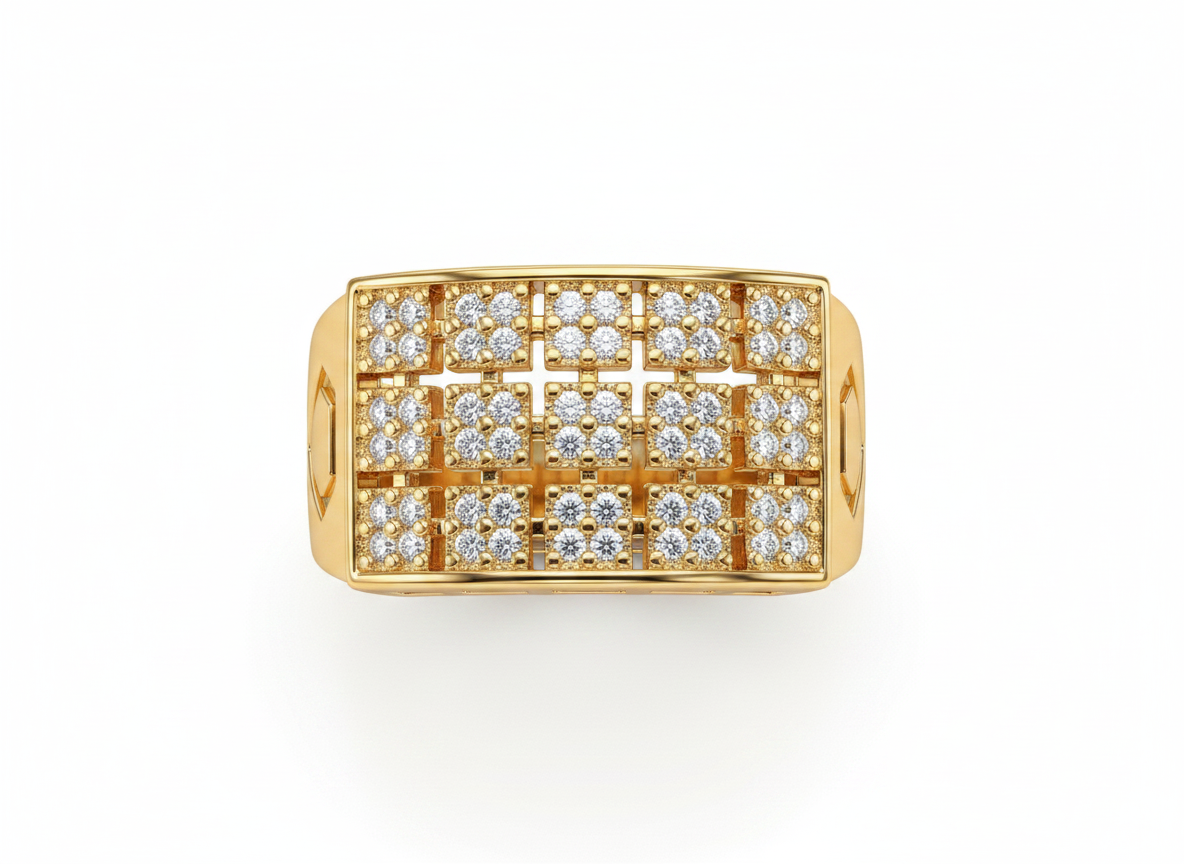 NuGold Royale Pavé Signet Ring