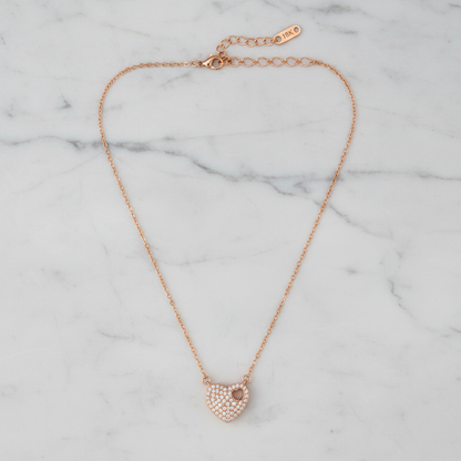 Dazzling Rose Gold Heart-Shaped Pendant Necklace