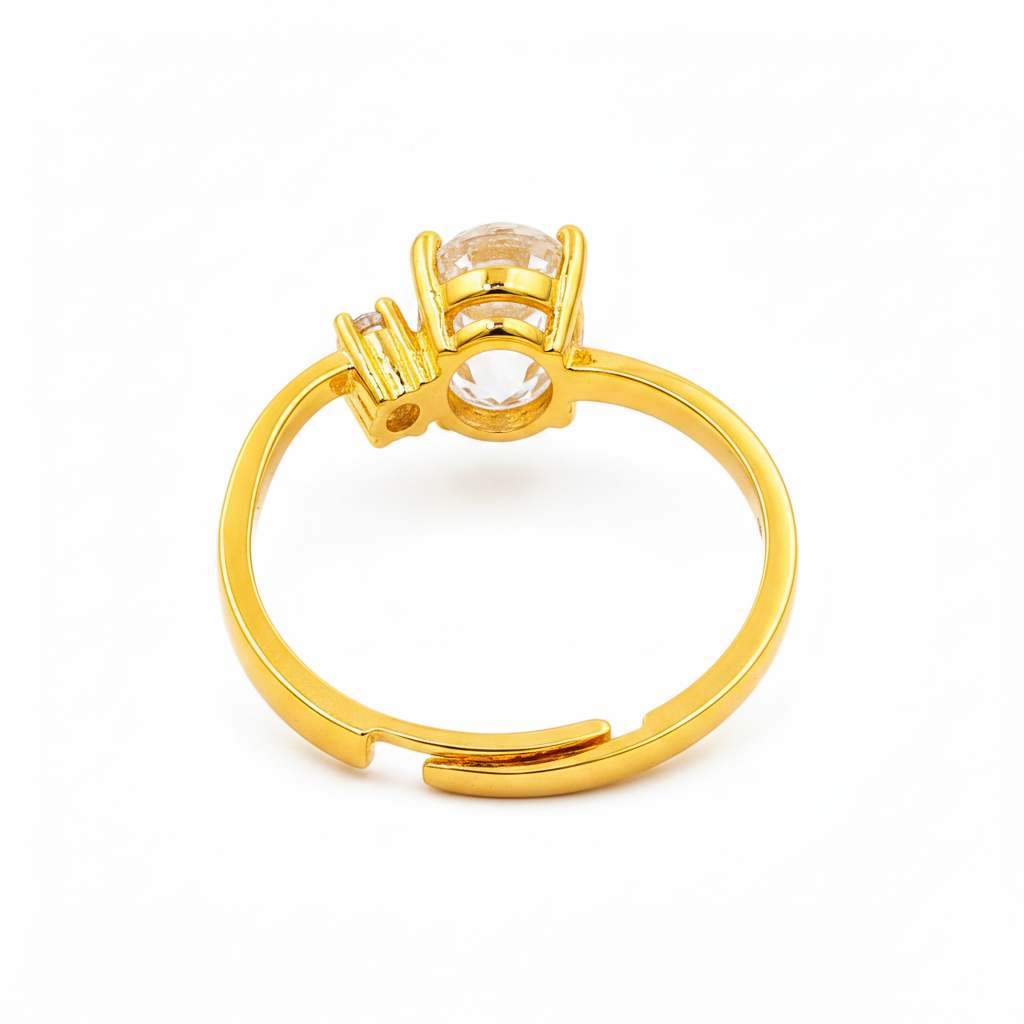 Elegant Oval Cut Crystal Solitaire Ring for Women