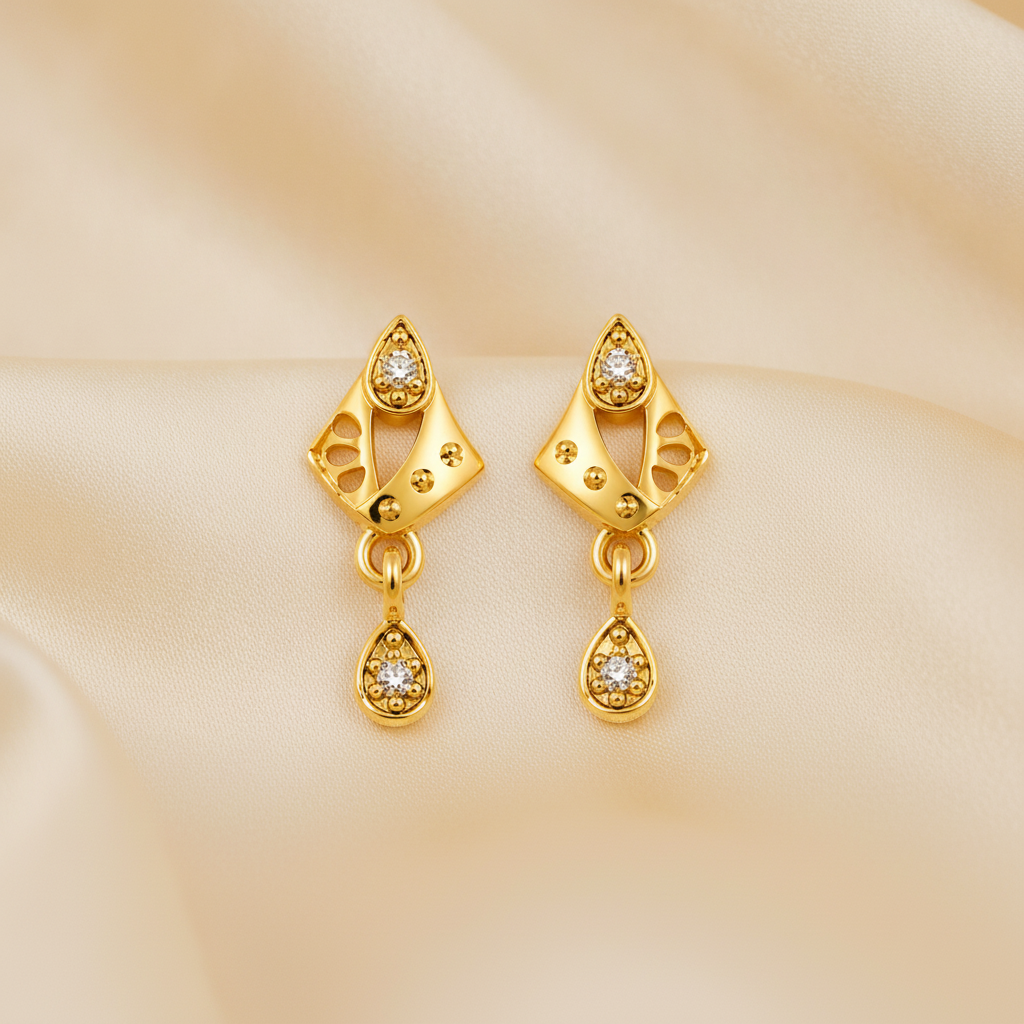 Modern Royal Motif Drop Earrings for Women