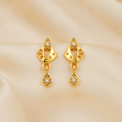 Modern Royal Motif Drop Earrings for Women