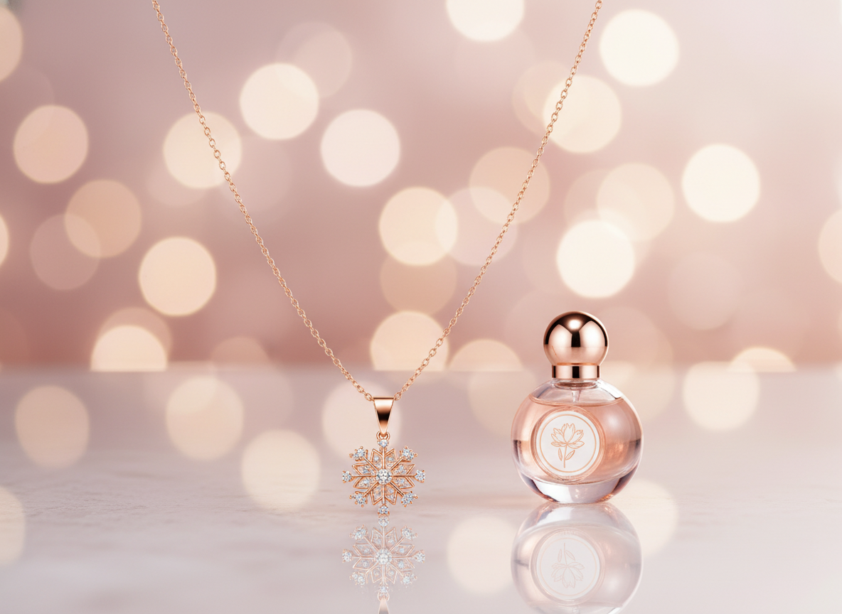 Dazzling Rose Gold Crystal Snowflake Pendant Necklace for Women