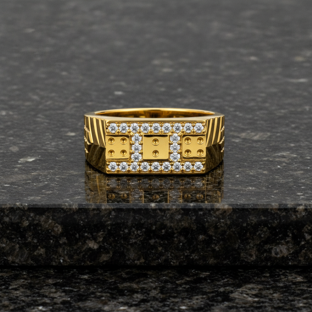 Classic Crystal CZ Patterned Statement Ring