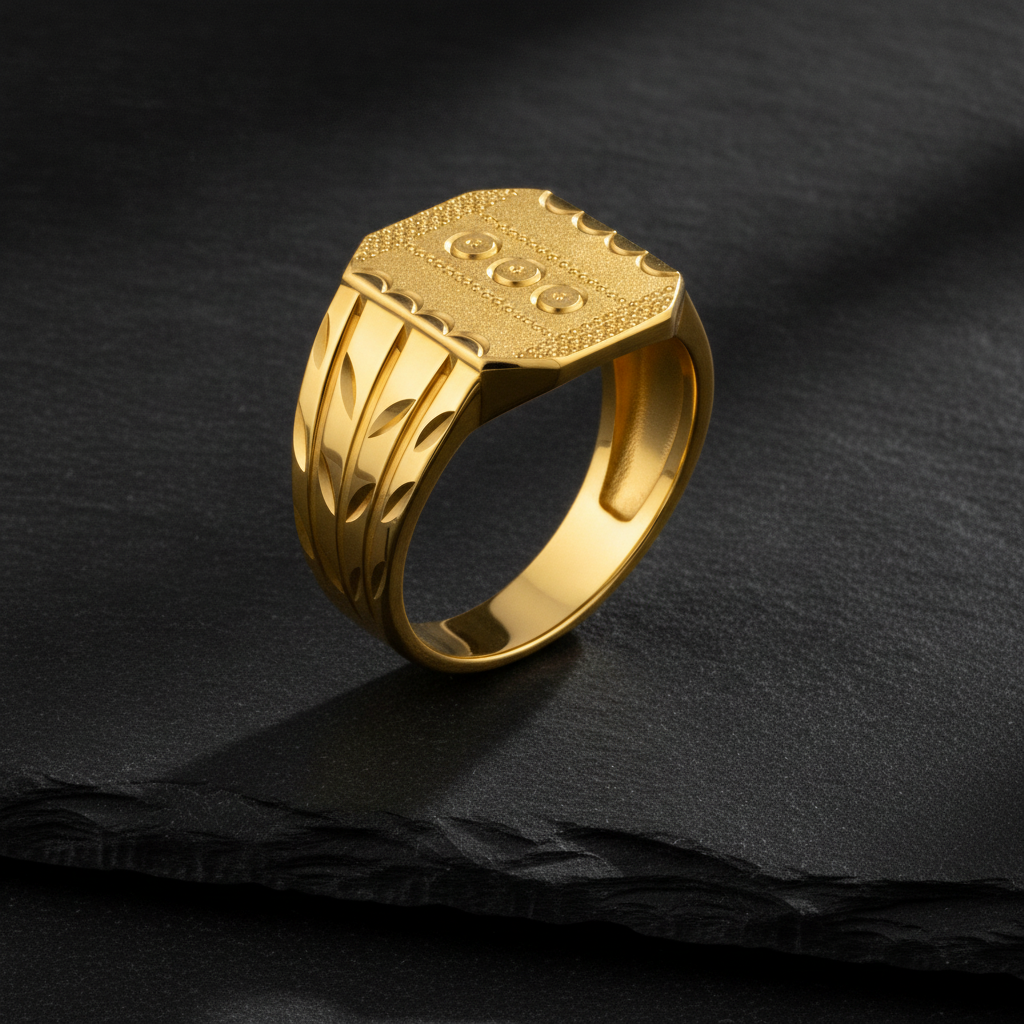 Royal Heritage Engraved Statement Ring