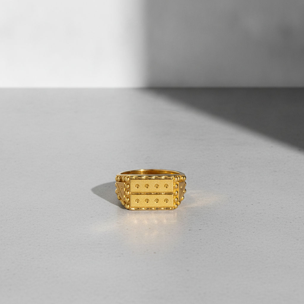Imperial Dual Crest Engraved Statement Ring