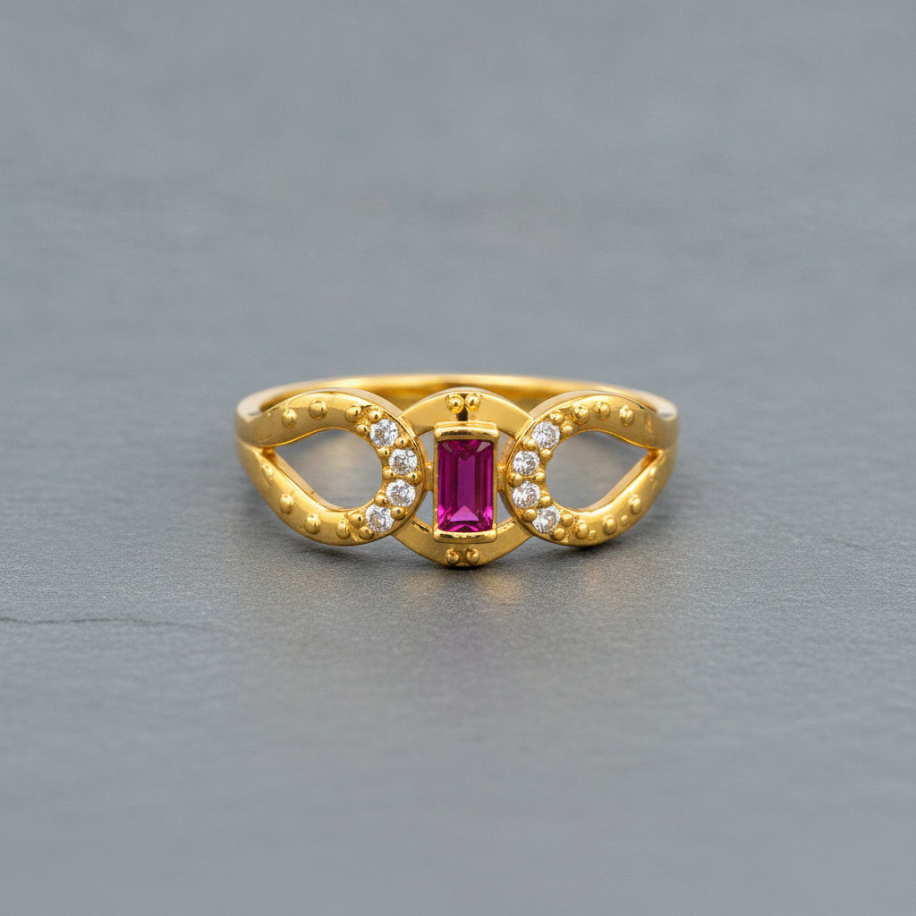 Regal Ruby Infinity Embrace Statement Ring for Women