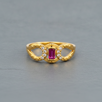 Regal Ruby Infinity Embrace Statement Ring for Women