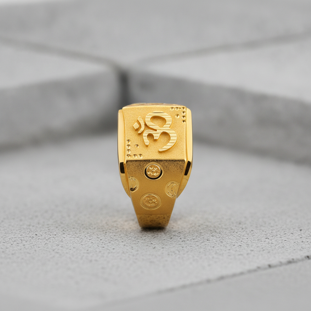 Divine Om Sacred Symbol Designer Ring