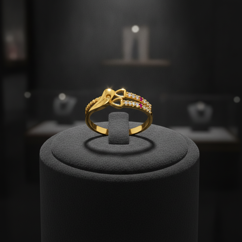 Stylish Bow Design Ring with CZ Stones for Women