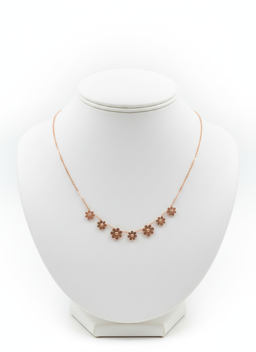 Elegant Rose Gold Floral pendant Necklace