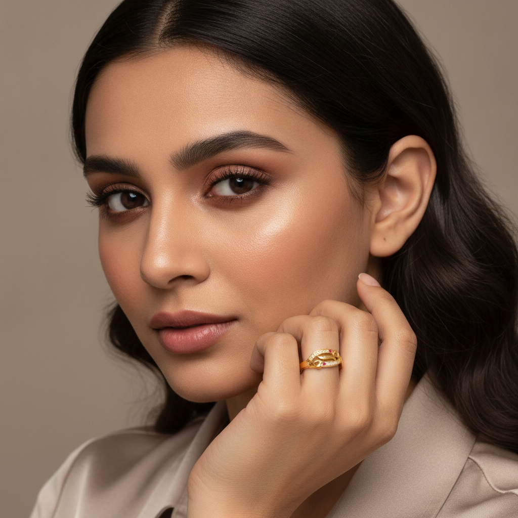 Dainty Heart Cutout Statement Ring