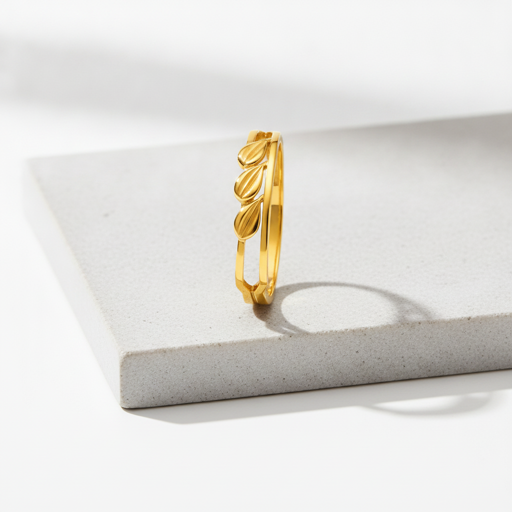 Triple Leaf Crest Designer Ring For Women