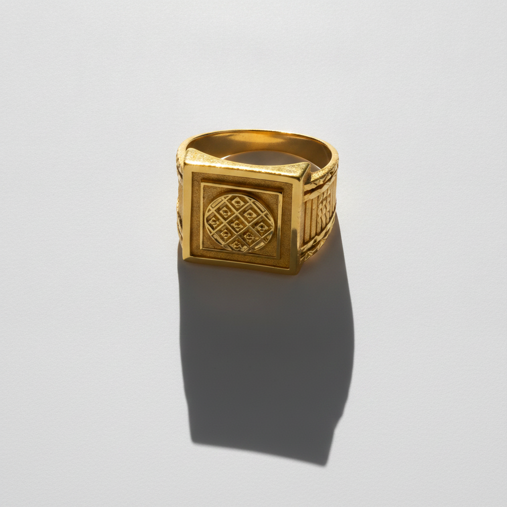 Imperial Woven Crest Textured Ring for Men