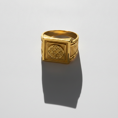 Imperial Woven Crest Textured Ring for Men