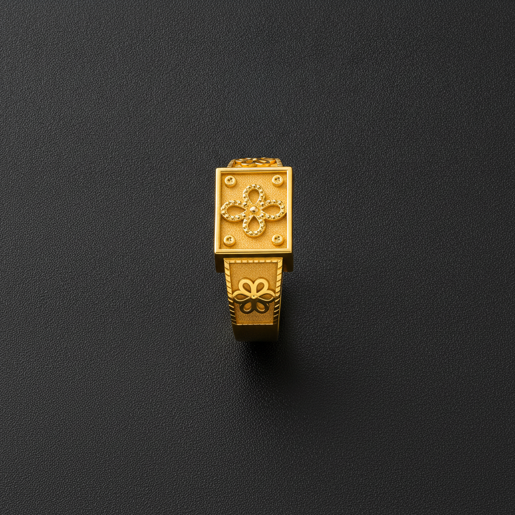 Royal Bloom Heritage Gold Statement Ring for Men