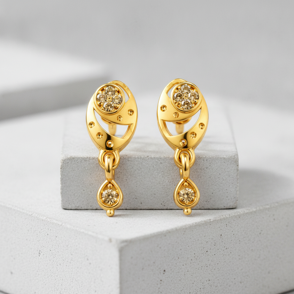 Royal Paisley Crystal Teardrop Dangler Earrings
