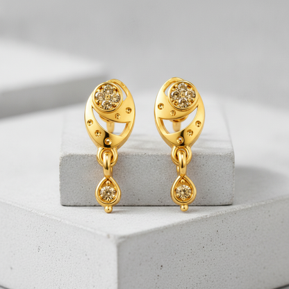 Royal Paisley Crystal Teardrop Dangler Earrings