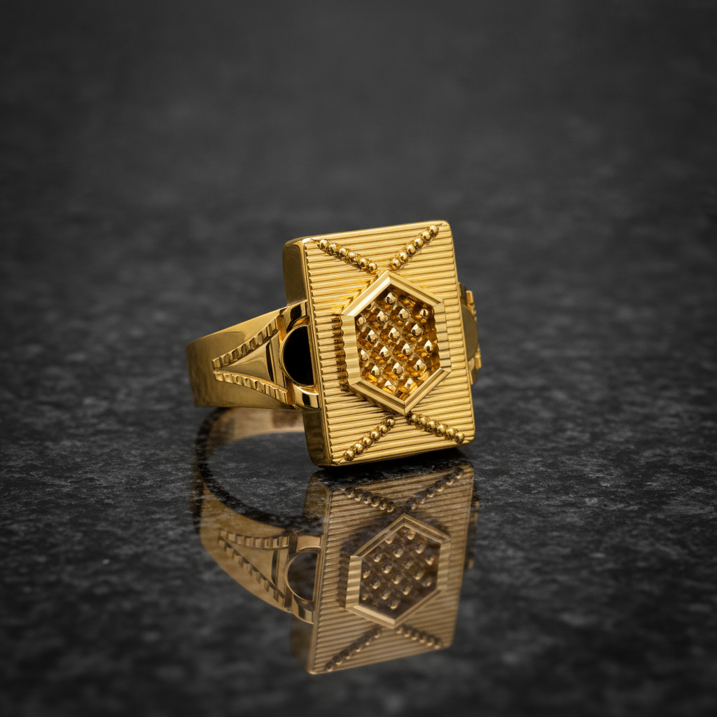 Royal Dynasty Hexagon Signet Ring For Men