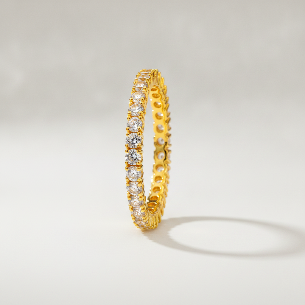 NUGOLD Full Eternity Cubic Zirconia Band Ring for Women