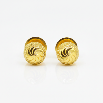 NuGold Textured Gold-Toned Designer Stud Earrings for Women