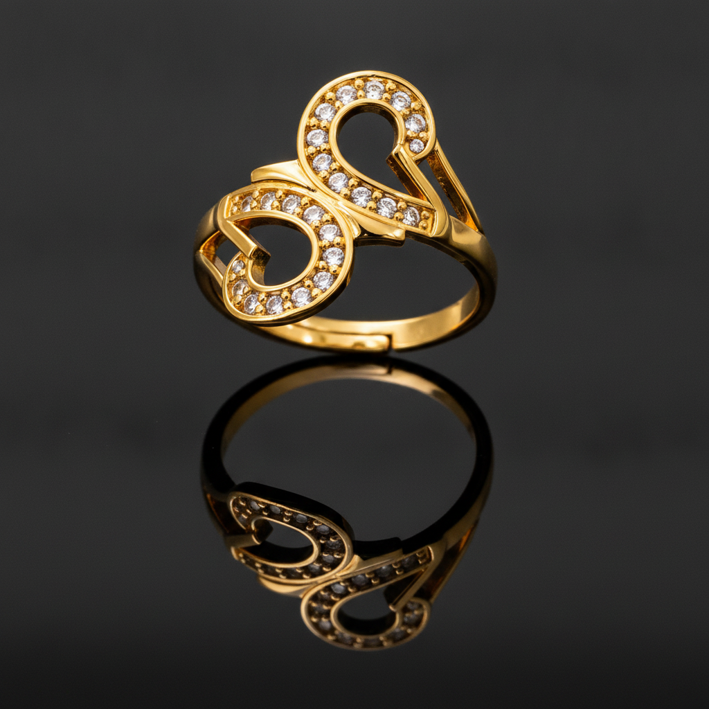 Regal Twin Teardrop Infinity Sparkle Statement Ring for Women