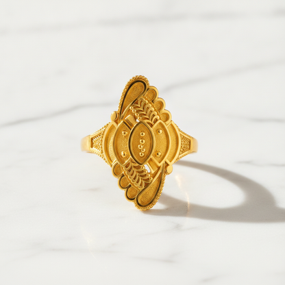 Royal Lotus Cascade Heritage Statement Ring for Women