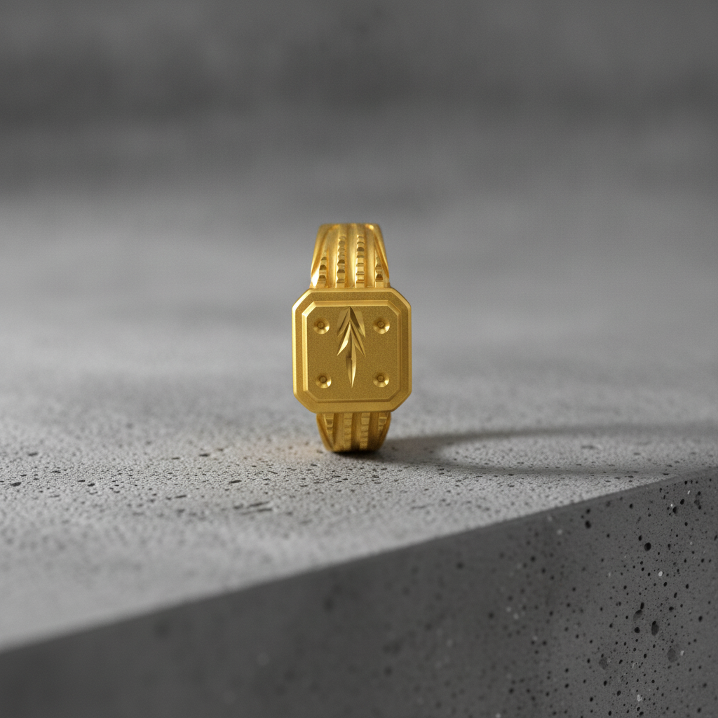 Imperial Leafcrest Engraved Statement Ring