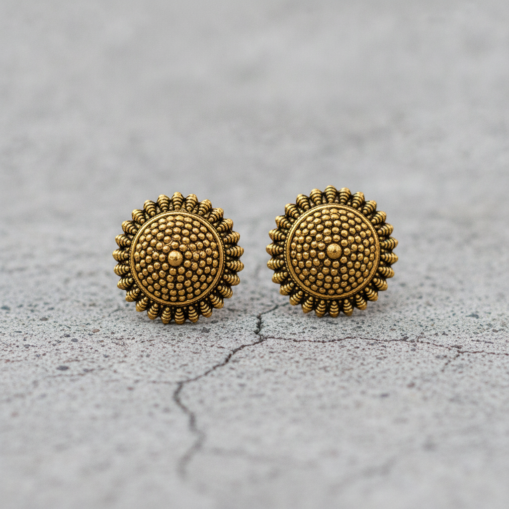 Royal Mandala Beaded Statement Stud Earrings for Women
