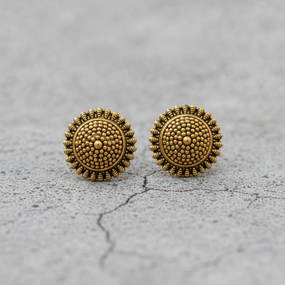 Royal Mandala Beaded Statement Stud Earrings for Women