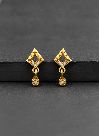 Royal Geometric Teardrop Crystal Drop Earrings for Women