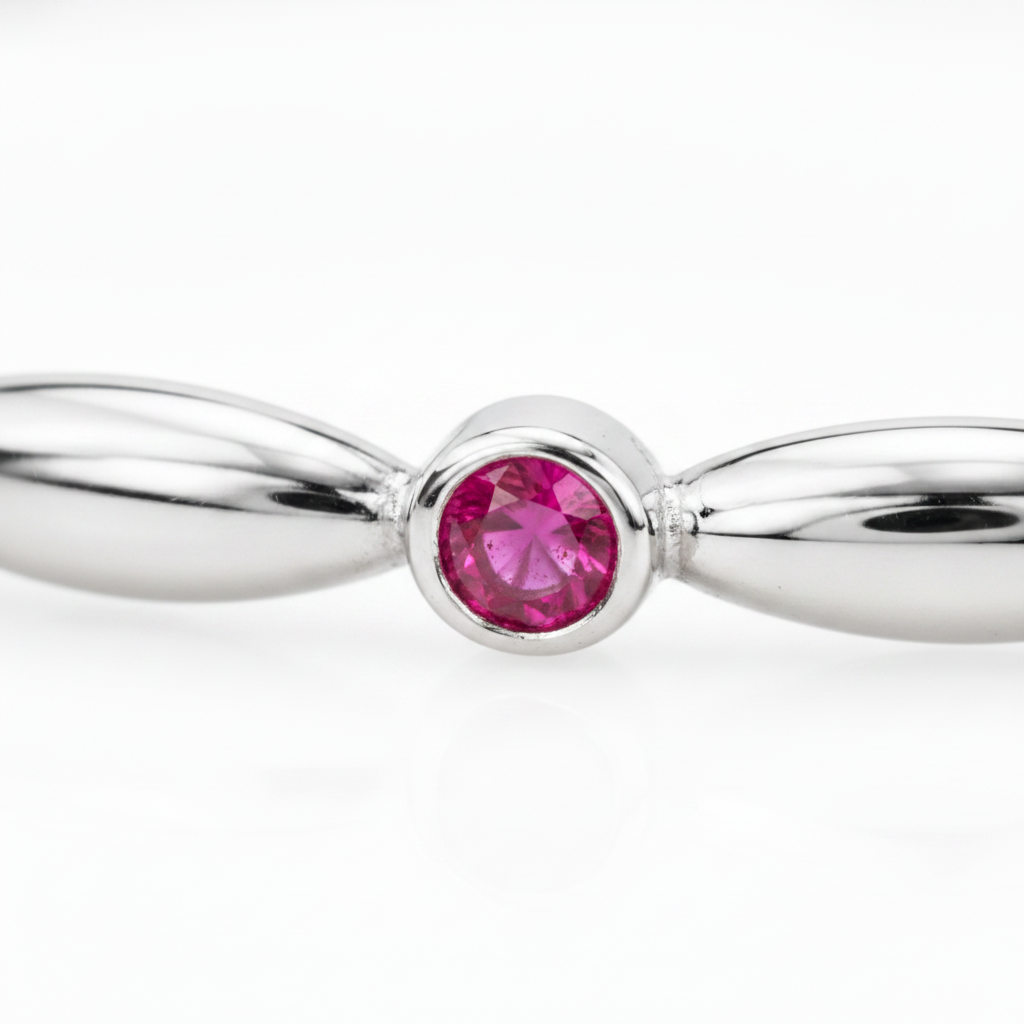 92.5 Silver Premium Bangles with Ruby & Cubic Zirconia